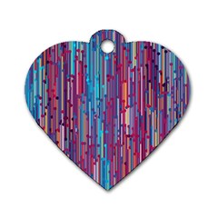 Vertical Behance Line Polka Dot Blue Green Purple Red Blue Black Dog Tag Heart (one Side) by Mariart