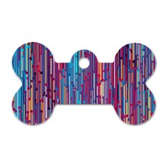 Vertical Behance Line Polka Dot Blue Green Purple Red Blue Black Dog Tag Bone (two Sides) by Mariart