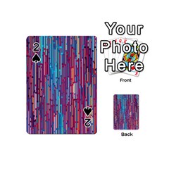 Vertical Behance Line Polka Dot Blue Green Purple Red Blue Black Playing Cards 54 (mini) 