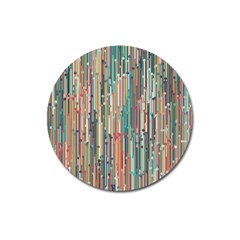 Vertical Behance Line Polka Dot Grey Blue Brown Magnet 3  (round) by Mariart