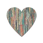 Vertical Behance Line Polka Dot Grey Blue Brown Heart Magnet Front