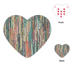 Vertical Behance Line Polka Dot Grey Blue Brown Playing Cards (heart)  by Mariart