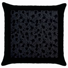 Floral Pattern Throw Pillow Case (black) by ValentinaDesign