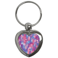 Vertical Behance Line Polka Dot Blue Green Purple Red Blue Small Key Chains (heart)  by Mariart