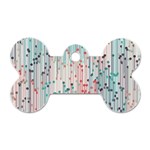 Vertical Behance Line Polka Dot Grey Pink Dog Tag Bone (Two Sides) Back