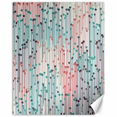 Vertical Behance Line Polka Dot Grey Pink Canvas 11  X 14   by Mariart