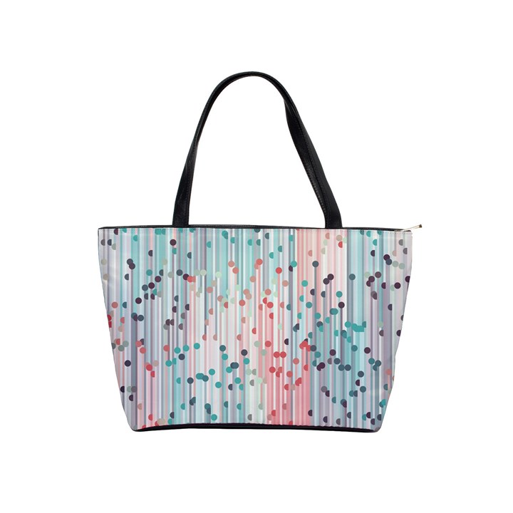 Vertical Behance Line Polka Dot Grey Pink Shoulder Handbags