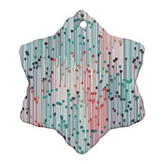 Vertical Behance Line Polka Dot Grey Pink Ornament (snowflake)