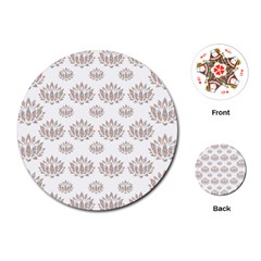 Dot Lotus Flower Flower Floral Playing Cards (round) 