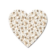 Floral Pattern Heart Magnet