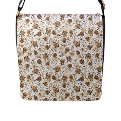 Floral Pattern Flap Messenger Bag (l)  by ValentinaDesign