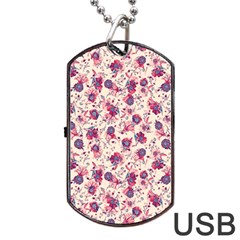 Floral Pattern Dog Tag Usb Flash (one Side) by ValentinaDesign