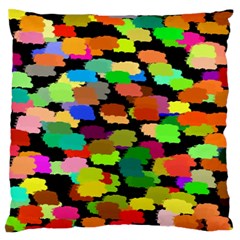 Colorful Paint On A Black Background           Standard Flano Cushion Case (two Sides) by LalyLauraFLM