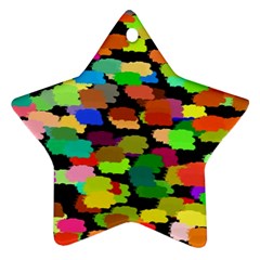 Colorful Paint On A Black Background                 Ornament (star) by LalyLauraFLM