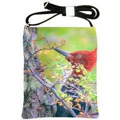 Woodpecker At Forest Pecking Tree, Patagonia, Argentina Shoulder Sling Bags by dflcprints