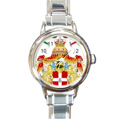 Coat Of Arms Of The Kingdom Of Italy Round Italian Charm Watch by abbeyz71