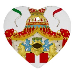 Coat Of Arms Of The Kingdom Of Italy Heart Ornament (two Sides) by abbeyz71