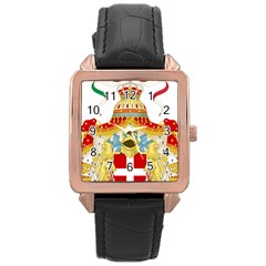 Coat Of Arms Of The Kingdom Of Italy Rose Gold Leather Watch  by abbeyz71