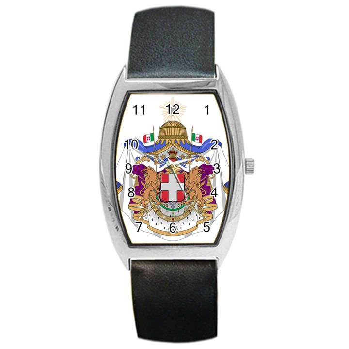 Greater Coat of Arms of Italy, 1870-1890 Barrel Style Metal Watch