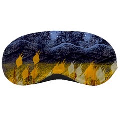 Blue And Gold Landscape With Moon Sleeping Masks by digitaldivadesigns