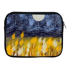 Blue And Gold Landscape With Moon Apple Ipad 2/3/4 Zipper Cases by digitaldivadesigns