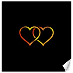 Heart Gold Black Background Love Canvas 12  X 12   by Nexatart