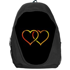 Heart Gold Black Background Love Backpack Bag by Nexatart