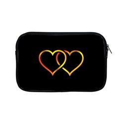 Heart Gold Black Background Love Apple Macbook Pro 13  Zipper Case by Nexatart