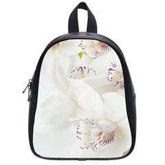 Orchids Flowers White Background School Bags (small)  by Nexatart