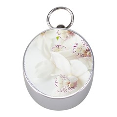 Orchids Flowers White Background Mini Silver Compasses by Nexatart