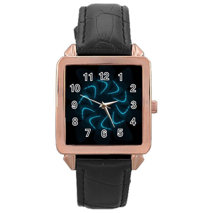 Background Abstract Decorative Rose Gold Leather Watch 