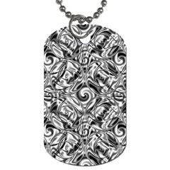 Gray Scale Pattern Tile Design Dog Tag (two Sides) by Nexatart