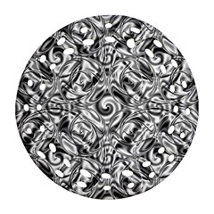 Gray Scale Pattern Tile Design Ornament (round Filigree) by Nexatart