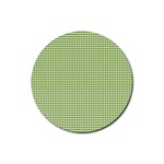 Gingham Check Plaid Fabric Pattern Rubber Round Coaster (4 pack)  Front