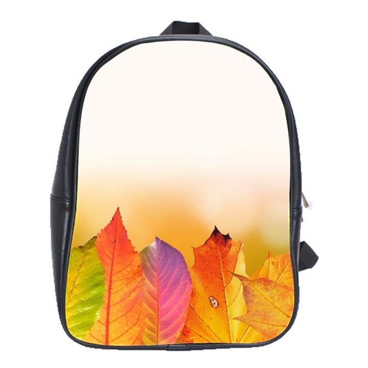 Autumn Leaves Colorful Fall Foliage School Bags(Large) 