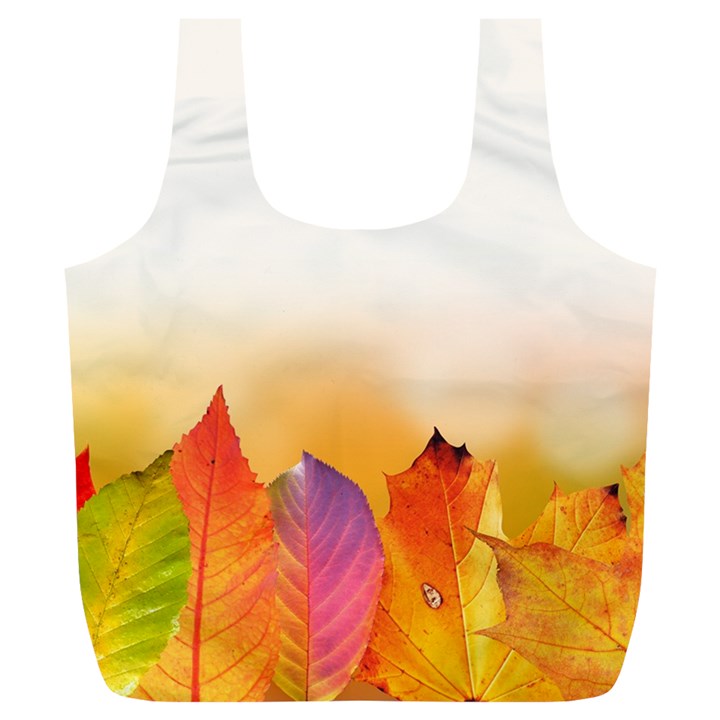 Autumn Leaves Colorful Fall Foliage Full Print Recycle Bags (L) 