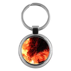 Fire Log Heat Texture Key Chains (round)  by Nexatart