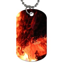 Fire Log Heat Texture Dog Tag (one Side) by Nexatart