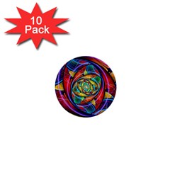 Eye Of The Rainbow 1  Mini Buttons (10 Pack)  by WolfepawFractals