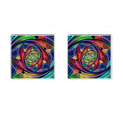 Eye Of The Rainbow Cufflinks (square) by WolfepawFractals