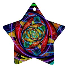 Eye Of The Rainbow Star Ornament (two Sides) by WolfepawFractals