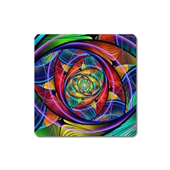 Eye Of The Rainbow Square Magnet by WolfepawFractals