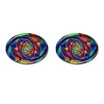 Eye of the Rainbow Cufflinks (Oval) Front(Pair)