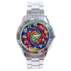 Eye Of The Rainbow Stainless Steel Analogue Watch by WolfepawFractals