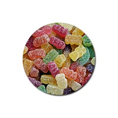 Jelly Beans Candy Sour Sweet Rubber Round Coaster (4 Pack)  by Nexatart