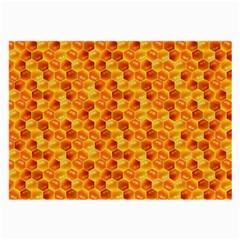 Honeycomb Pattern Honey Background Large Glasses Cloth (2-side) by Nexatart