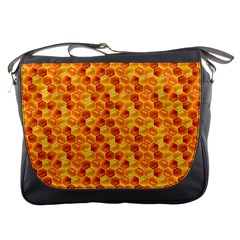 Honeycomb Pattern Honey Background Messenger Bags by Nexatart