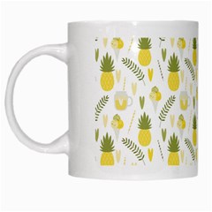 Pineapple Fruit And Juice Patterns White Mugs by TastefulDesigns