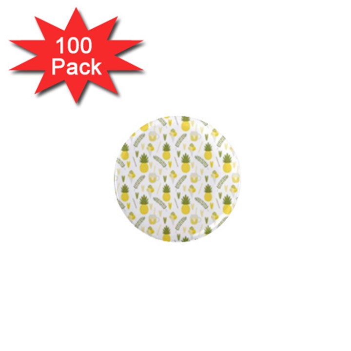 pineapple fruit and juice patterns 1  Mini Magnets (100 pack) 