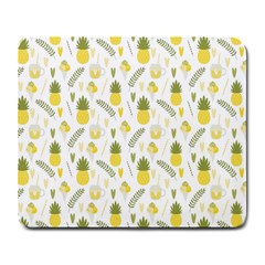 Pineapple Fruit And Juice Patterns Large Mousepads by TastefulDesigns